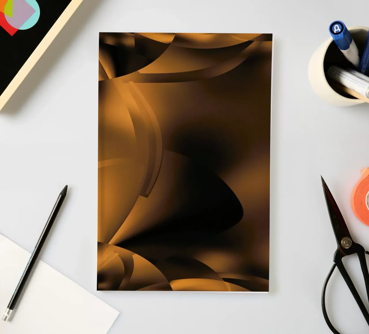 Motifs fractals dynamiques abstraits en brun et noir carnet de notes de Something for you