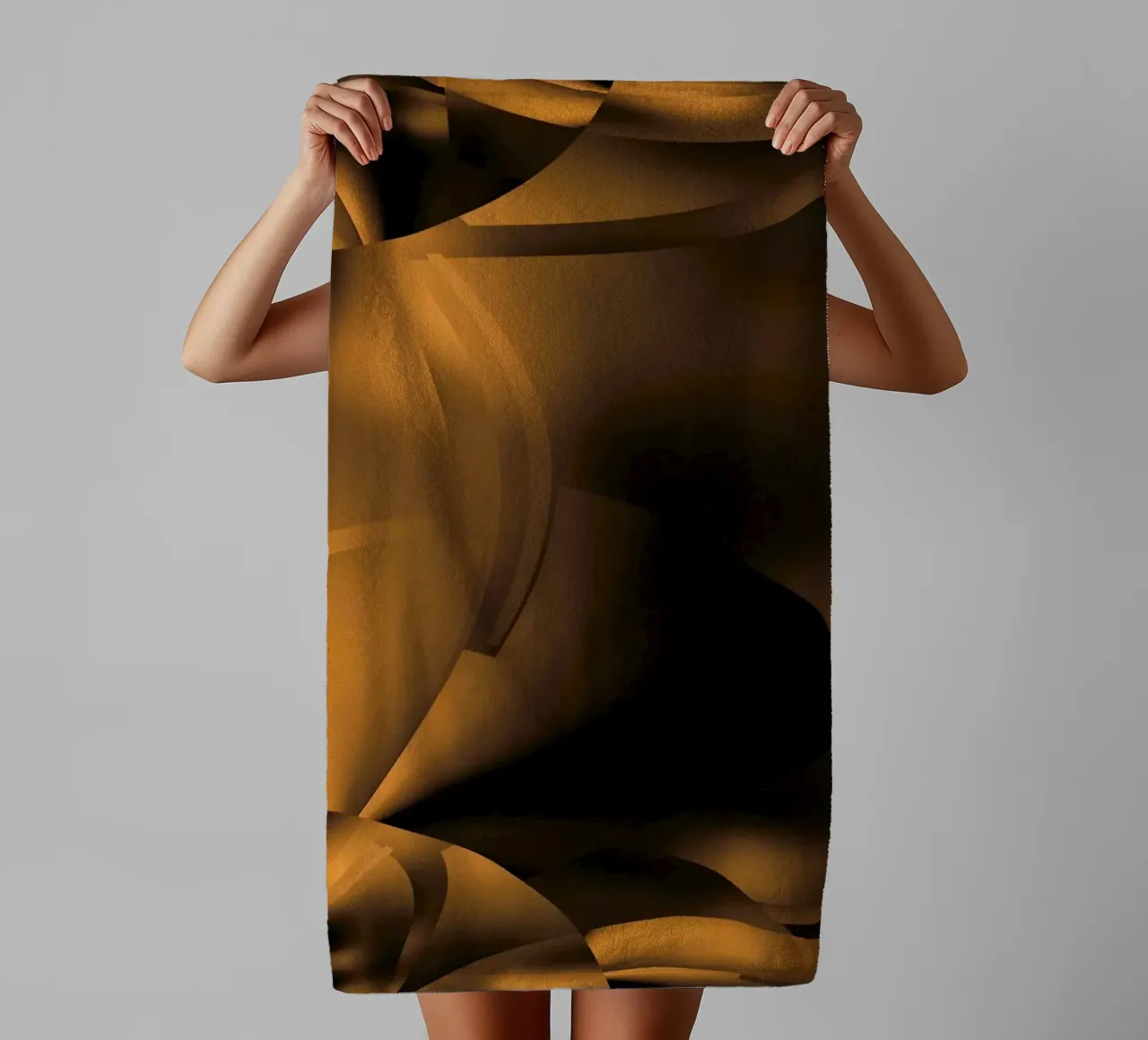 Motifs fractals dynamiques abstraits en brun et noir serviette de bain de Something for you