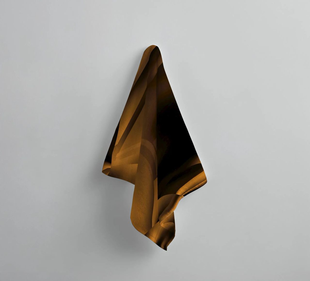Abstract dynamic fractal patterns in brown and black towel by Something for you