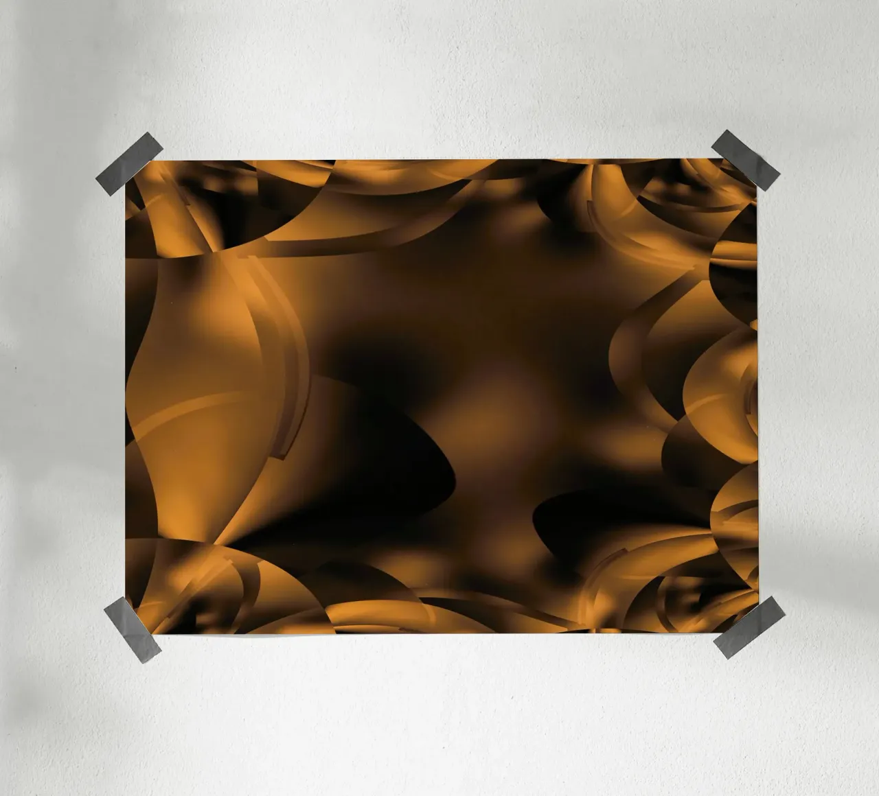 Abstrakte dynamische fraktale Muster in Braun und Schwarz Poster von Something for you