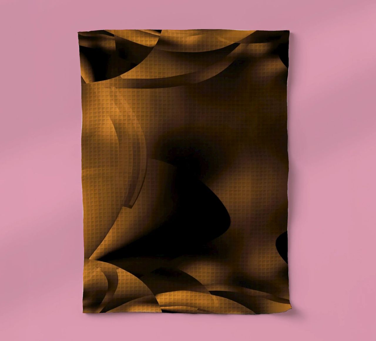 Abstract dynamic fractal patterns in brown and black tea towel by Something for you