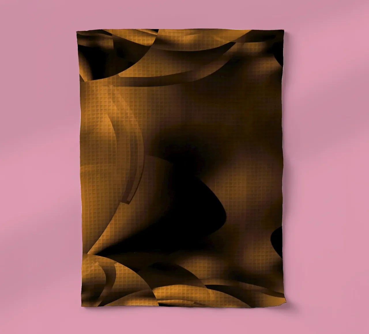 Abstract dynamic fractal patterns in brown and black tea towel by Something for you
