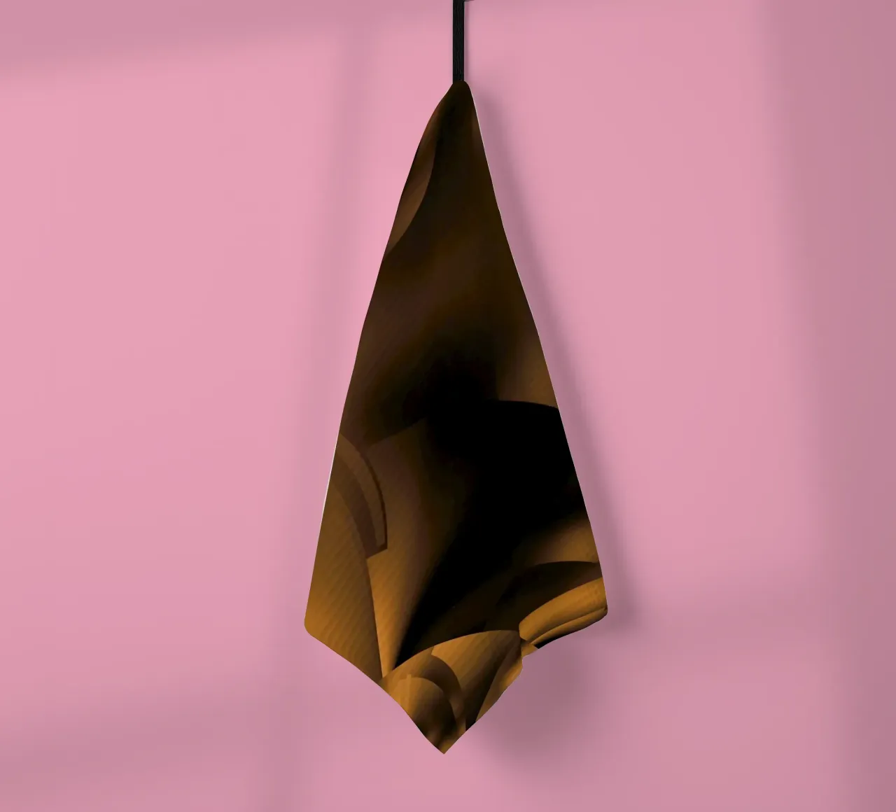 Abstract dynamic fractal patterns in brown and black tea towel by Something for you