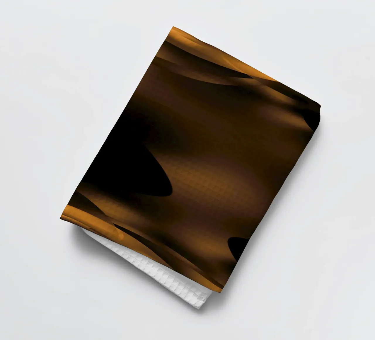 Abstract dynamic fractal patterns in brown and black tea towel by Something for you