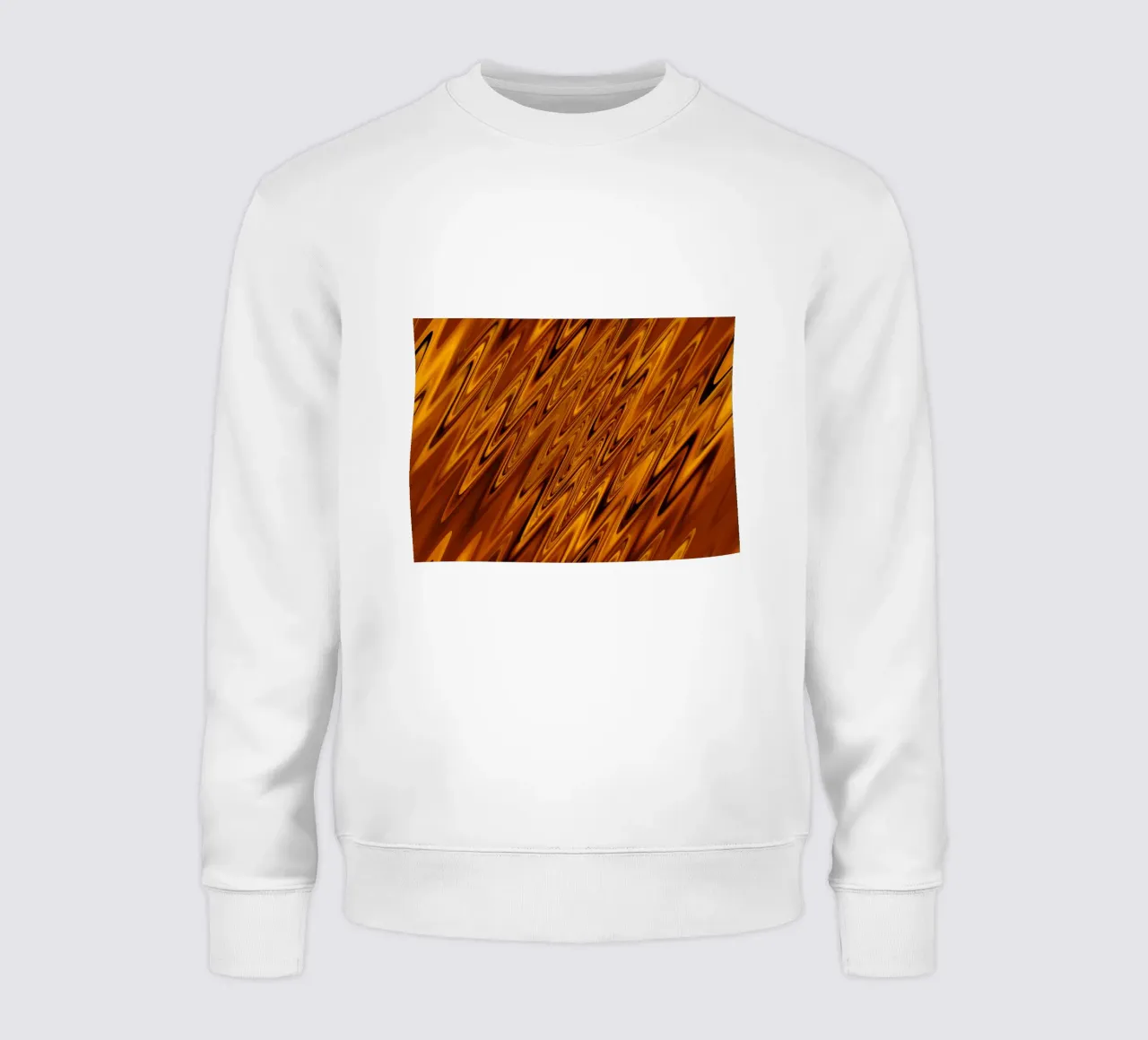 Abstract dynamic wave pattern in orange and red sweatshirt by Something for you