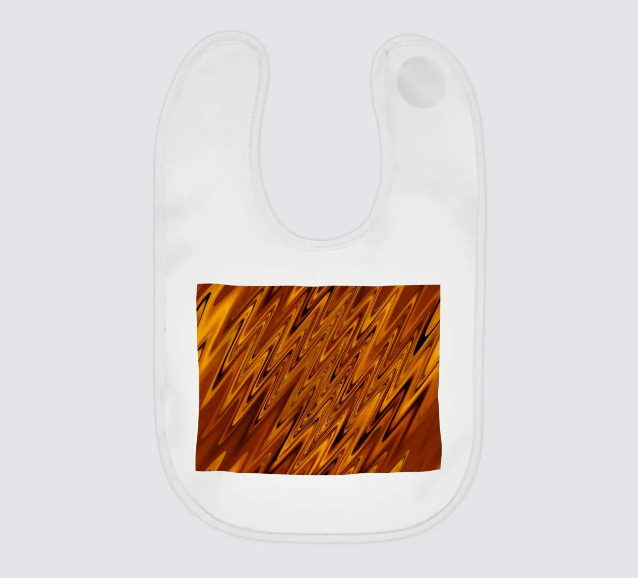 Abstract dynamic wave pattern in orange and red baby bib by Something for you
