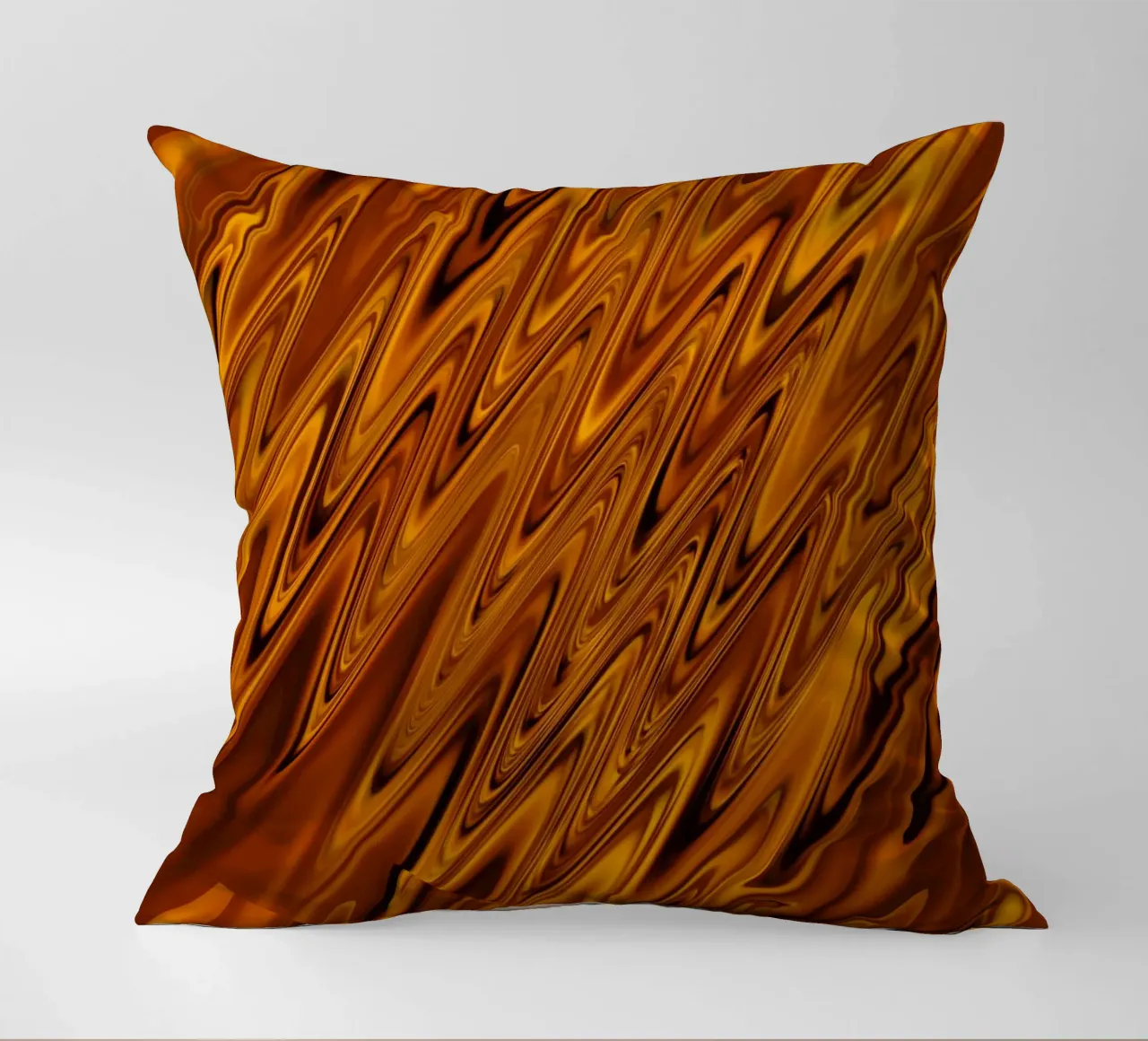 Motif abstrait de vagues dynamiques en orange et rouge coussin de Something for you