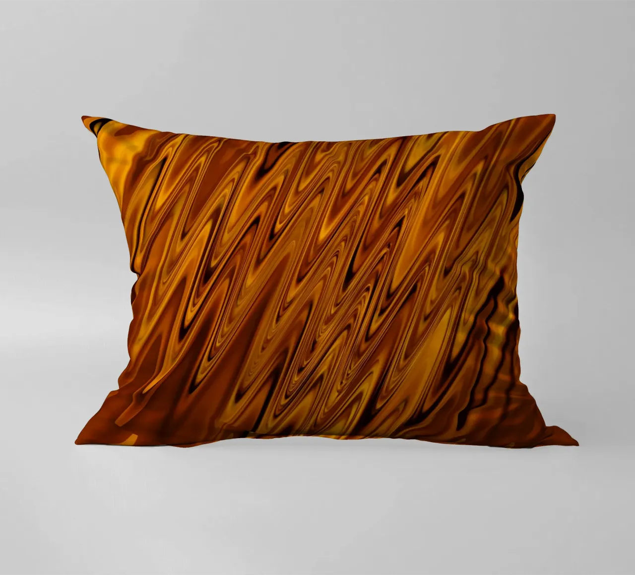 Abstract dynamic wave pattern in orange and red decorative cushion by Something for you