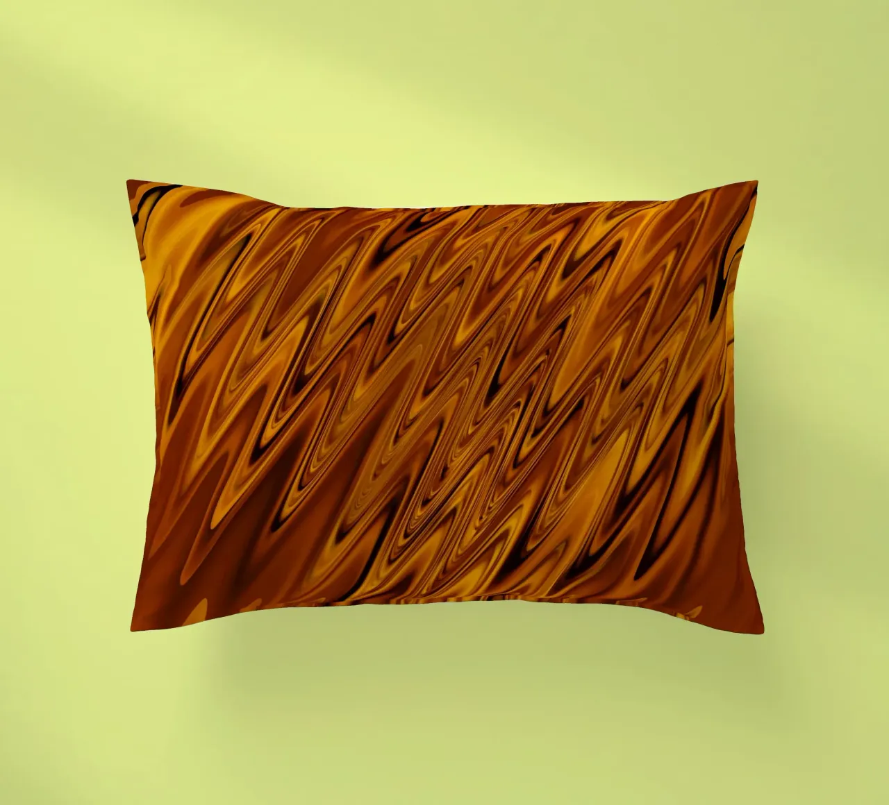 Abstract dynamic wave pattern in orange and red decorative cushion by Something for you