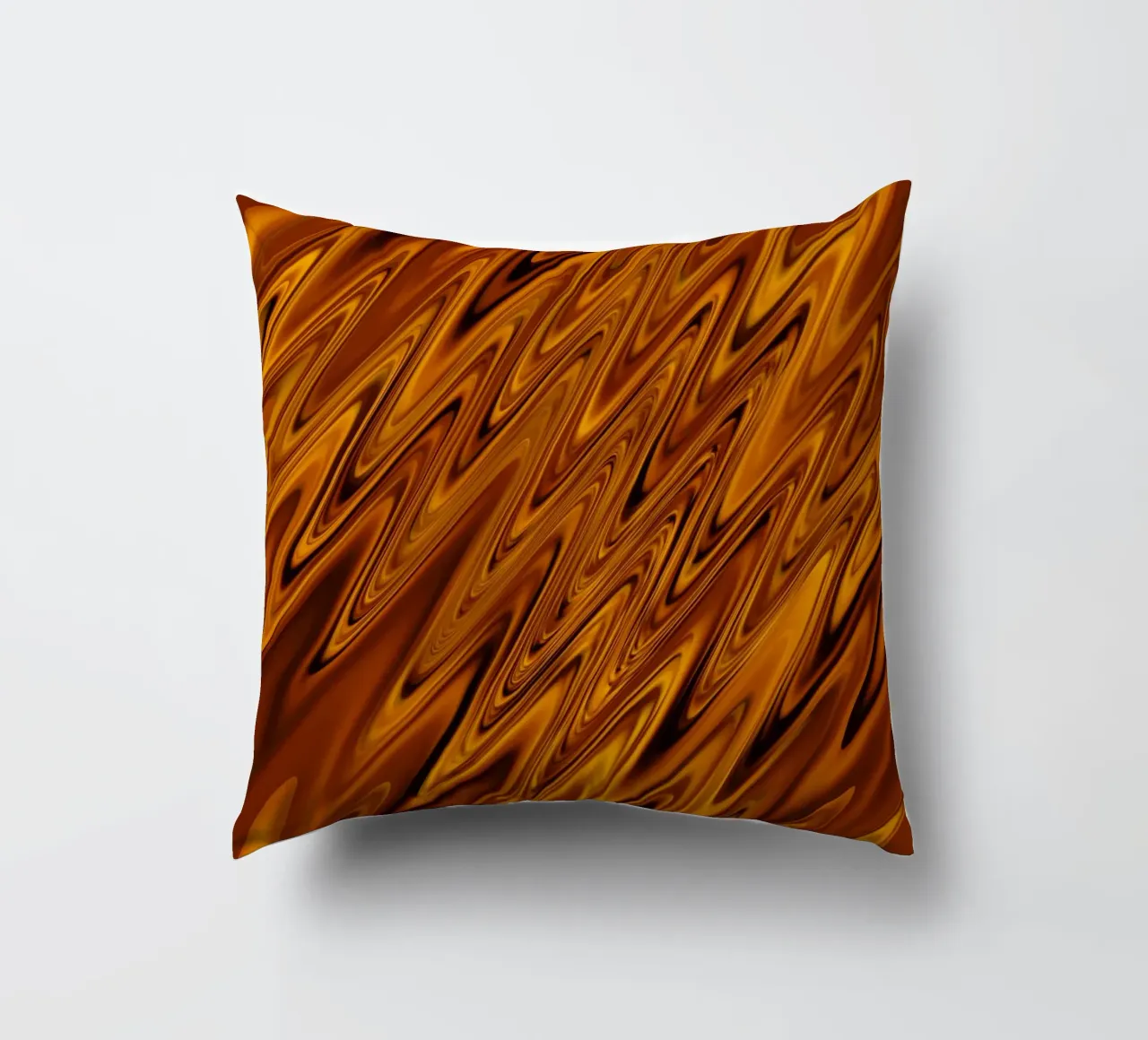Abstract dynamic wave pattern in orange and red decorative cushion by Something for you