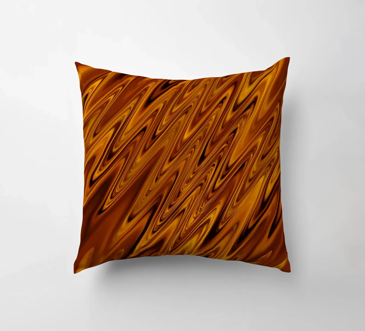 Abstract dynamic wave pattern in orange and red decorative cushion by Something for you
