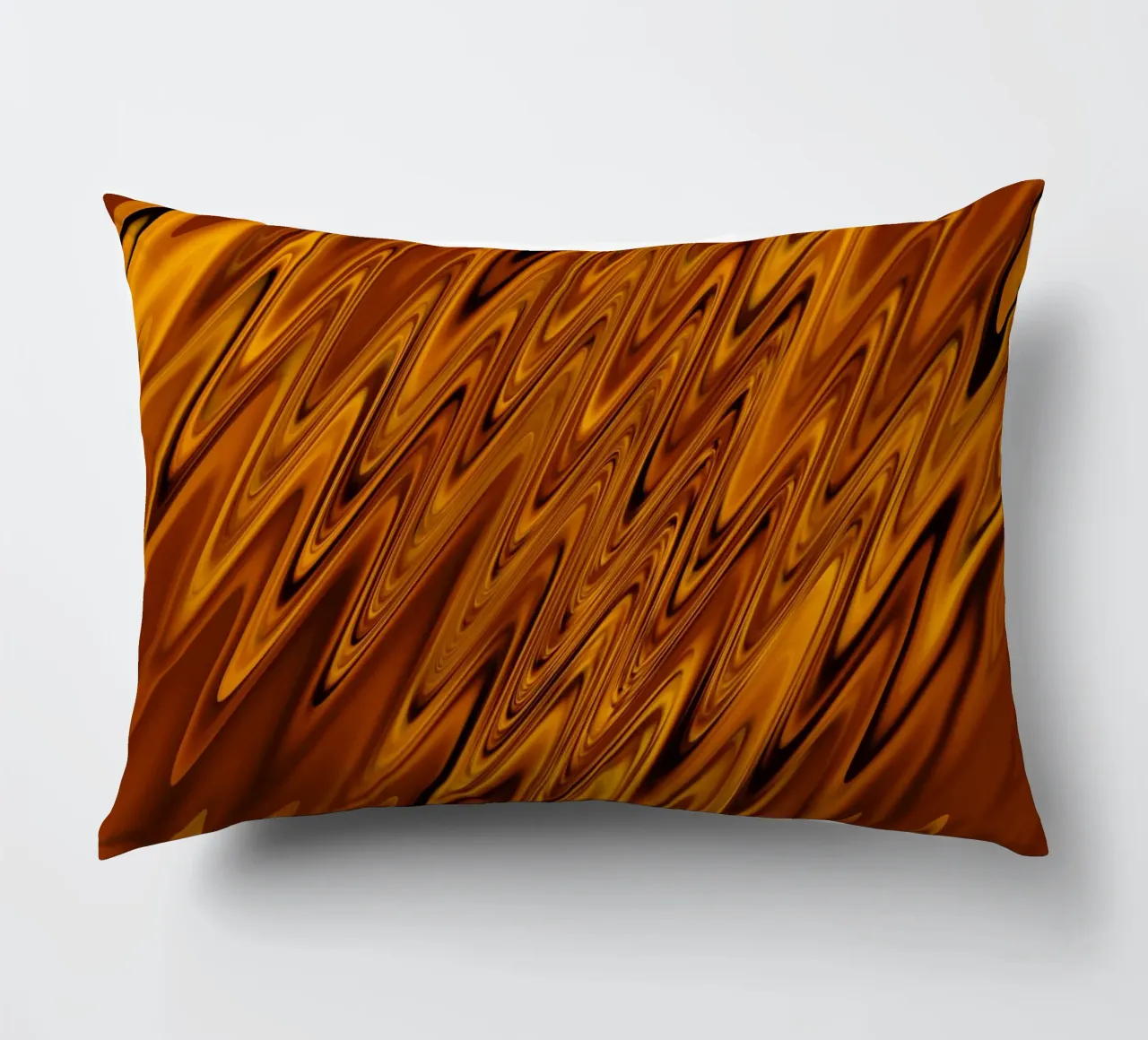 Abstract dynamic wave pattern in orange and red decorative cushion by Something for you