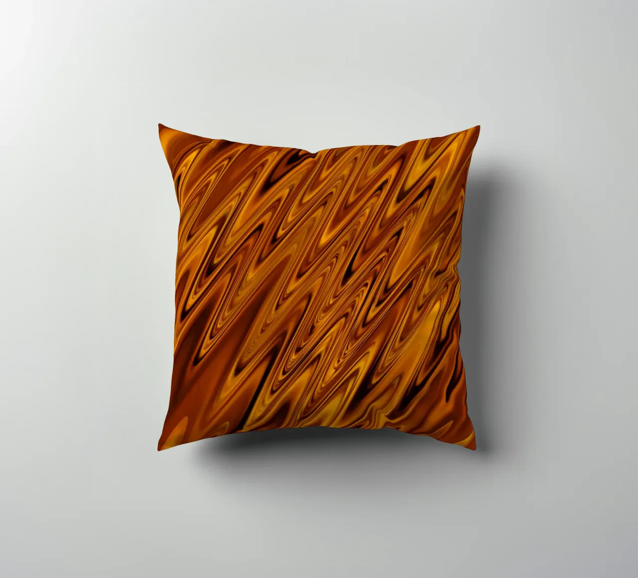 Abstract dynamic wave pattern in orange and red decorative cushion by Something for you