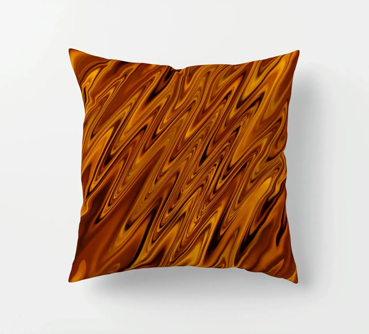 Abstract dynamic wave pattern in orange and red decorative cushion by Something for you