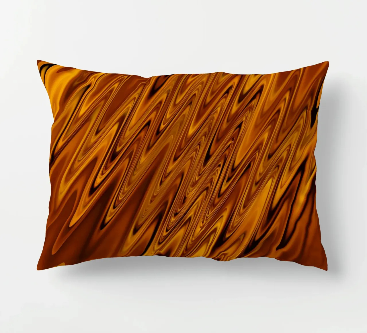 Abstract dynamic wave pattern in orange and red decorative cushion by Something for you
