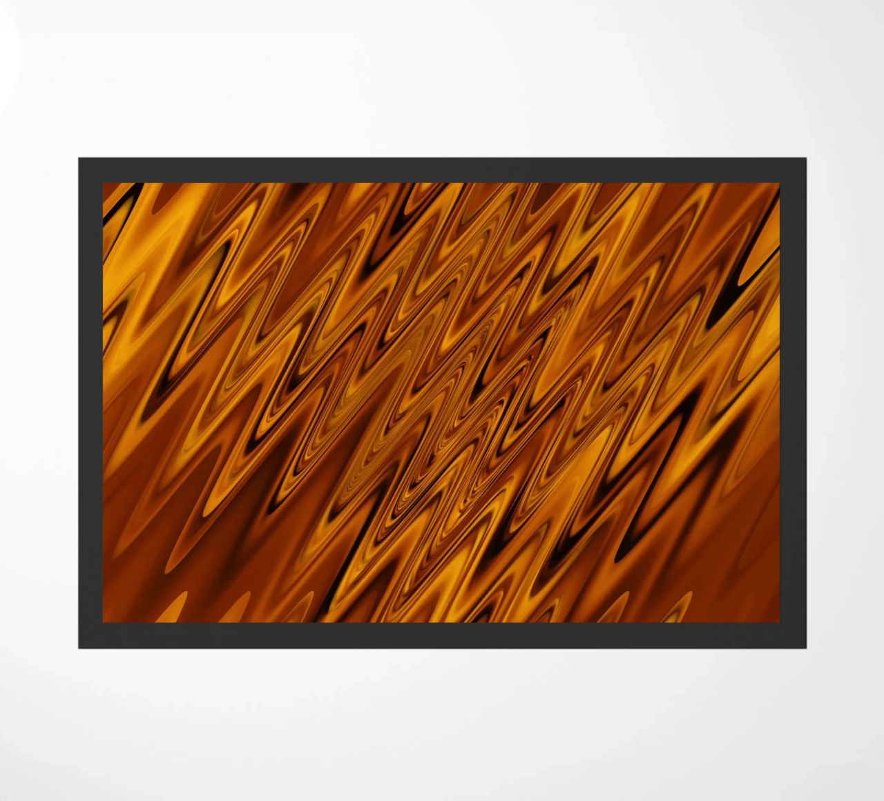 Abstract dynamic wave pattern in orange and red doormat by Something for you