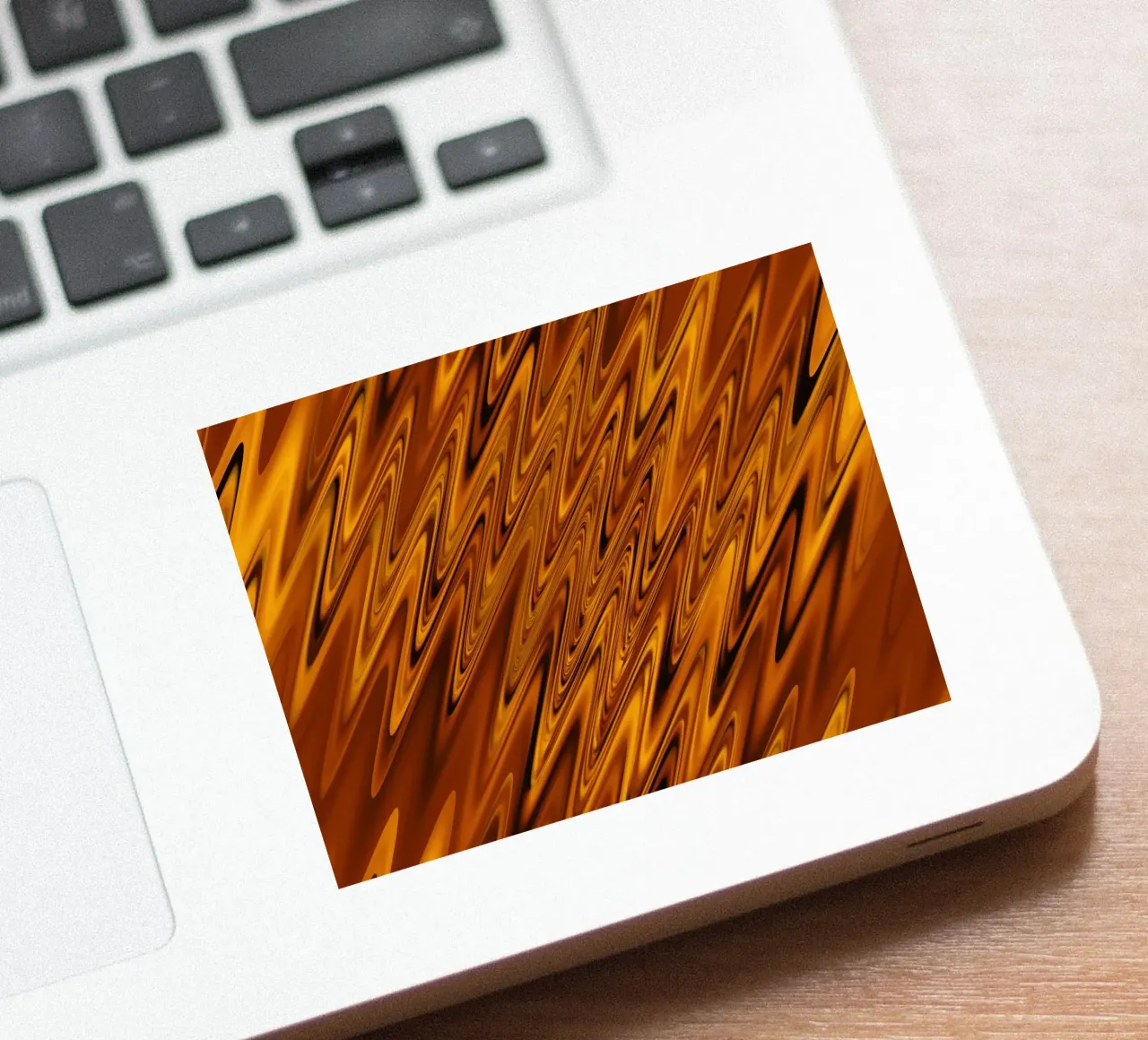 Abstract dynamic wave pattern in orange and red sticker by Something for you