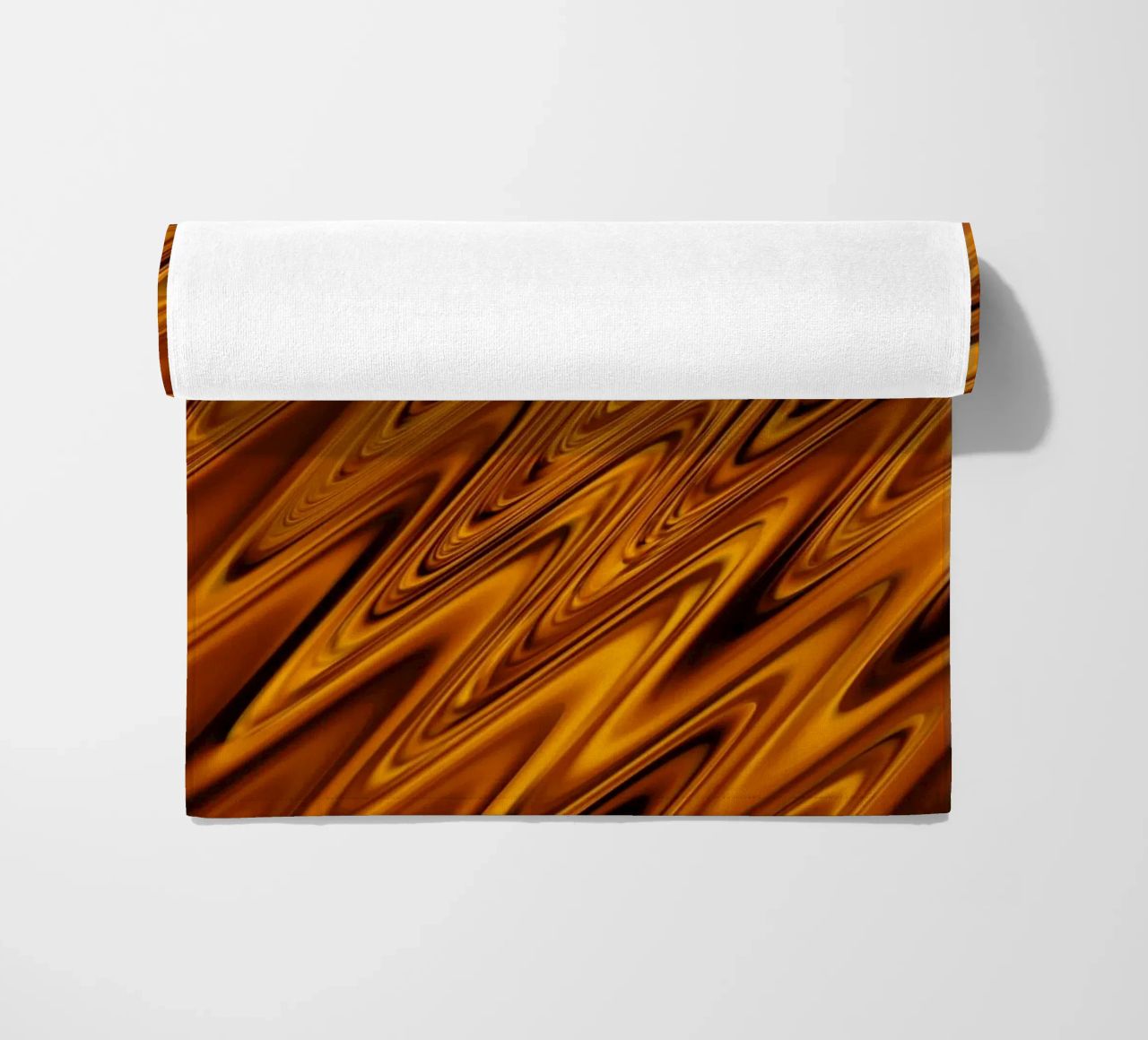 Abstract dynamic wave pattern in orange and red beach towel by Something for you