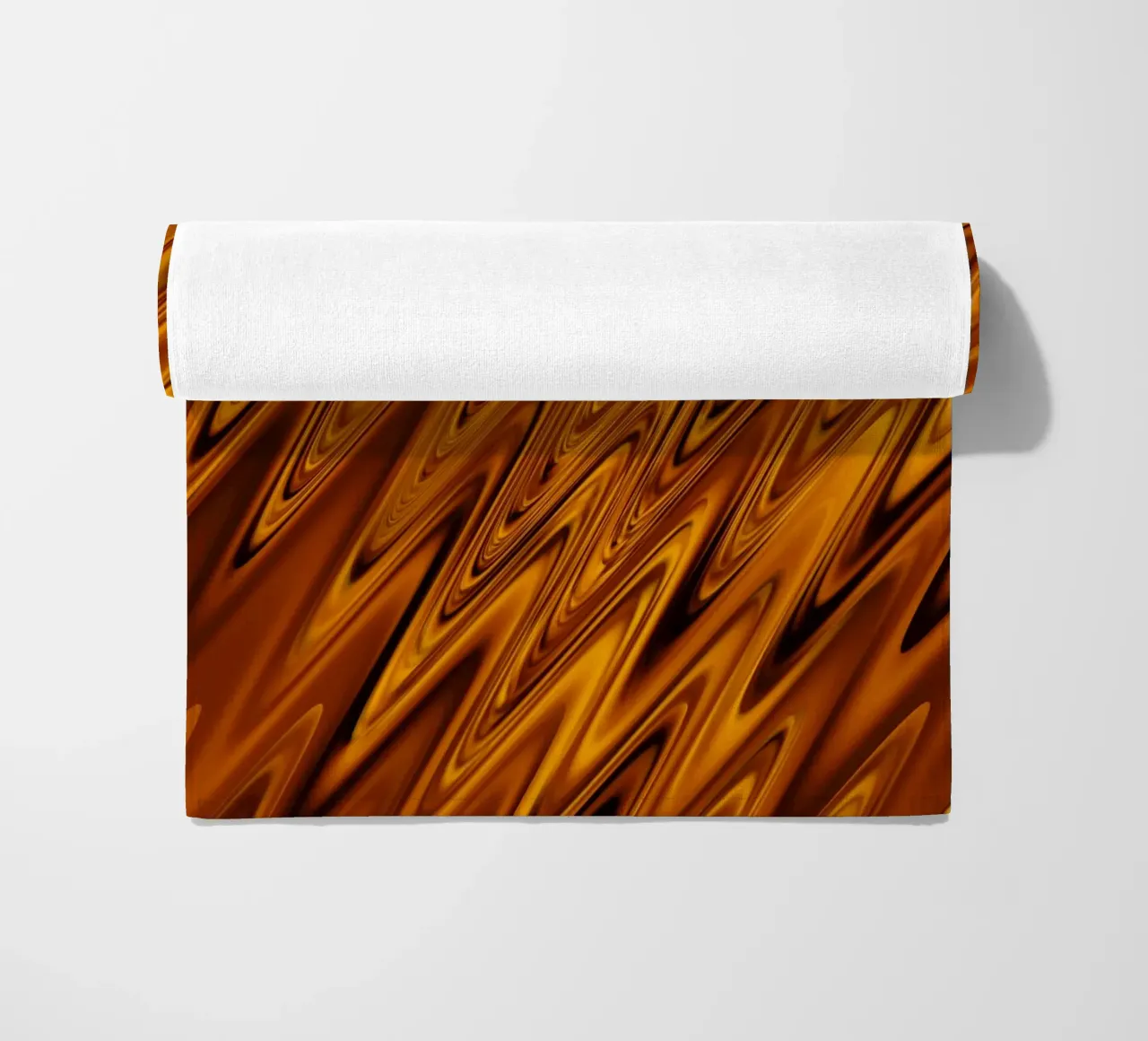 Abstract dynamic wave pattern in orange and red beach towel by Something for you