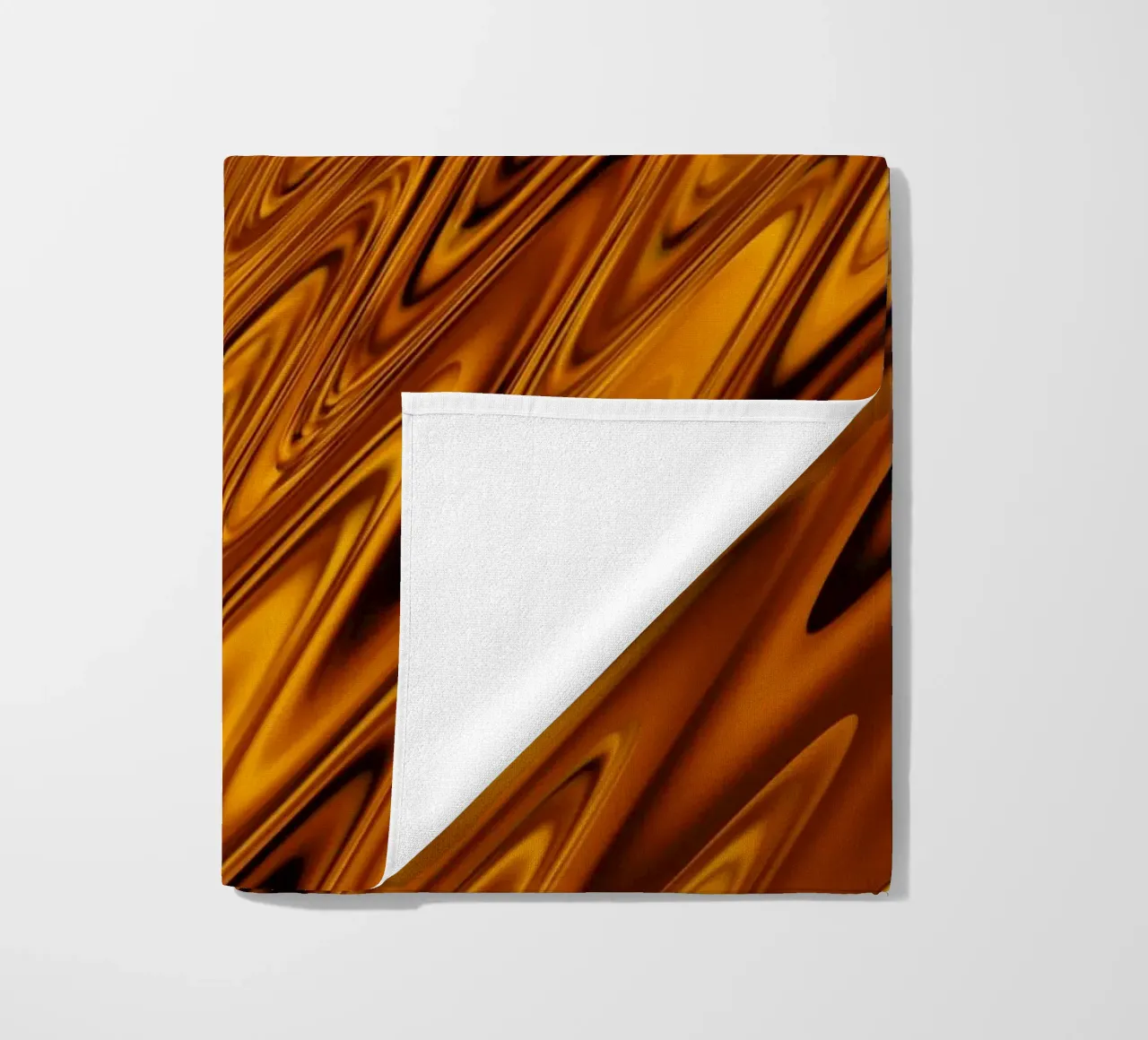 Abstract dynamic wave pattern in orange and red beach towel by Something for you