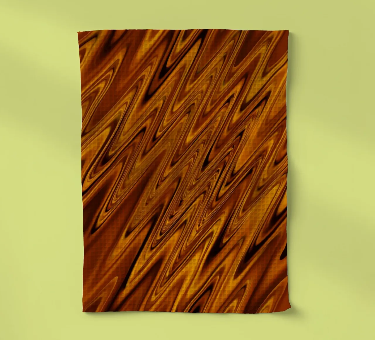 Abstract dynamic wave pattern in orange and red tea towel by Something for you