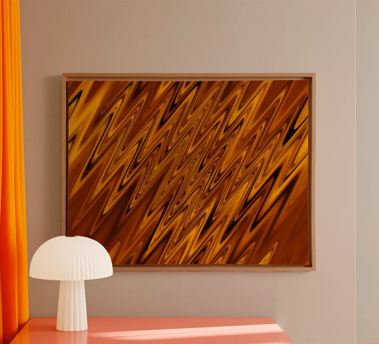 Motif abstrait de vagues dynamiques en orange et rouge toile de Something for you