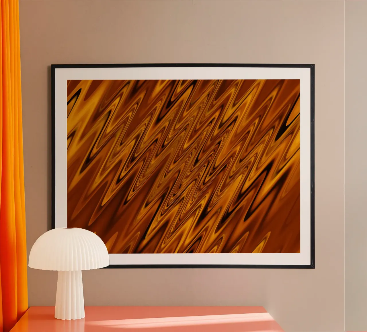 Abstrakte dynamische Wellen Muster in Orange und Rot Poster von Something for you