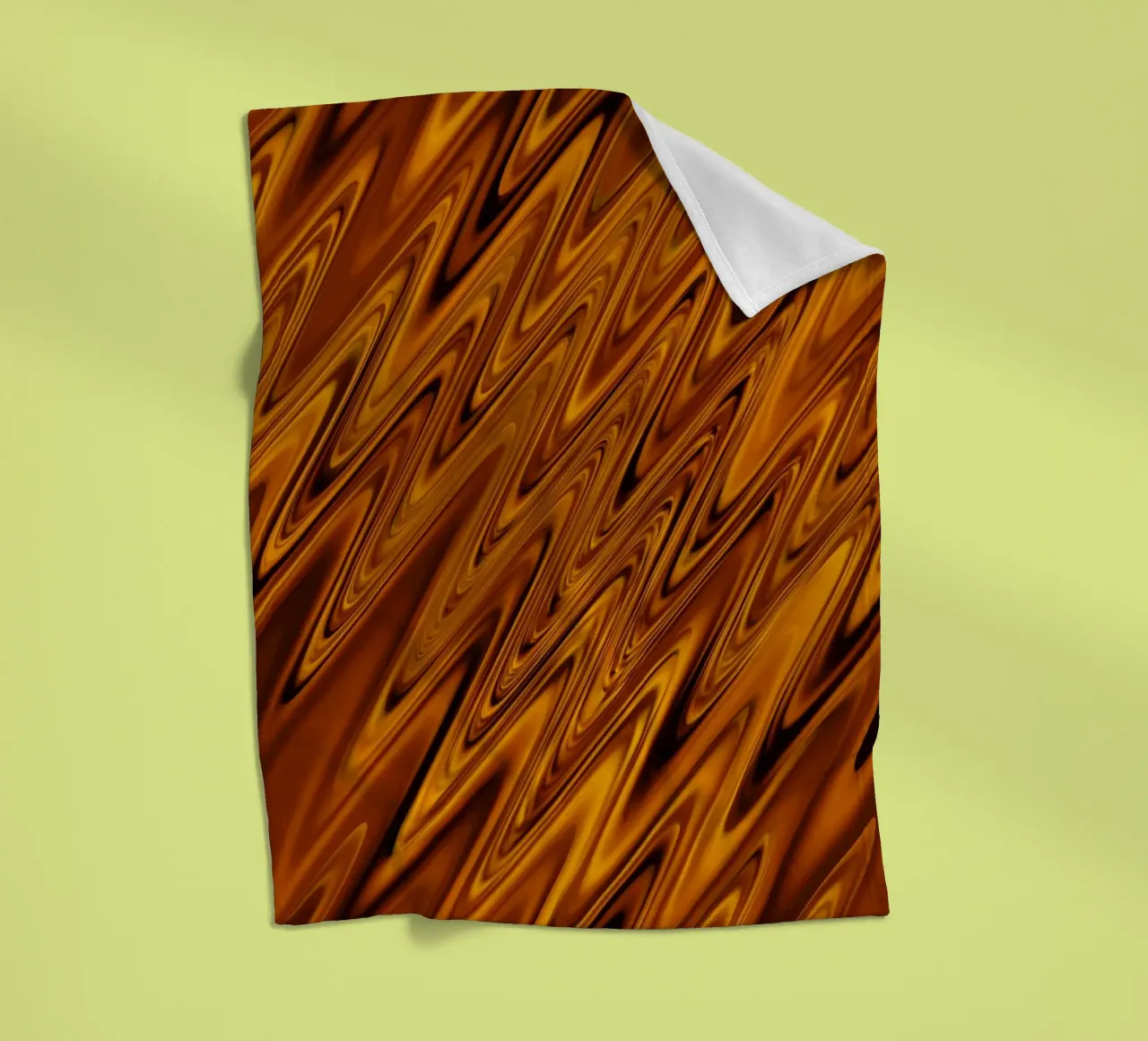 Abstract dynamic wave pattern in orange and red fleece blanket by Something for you