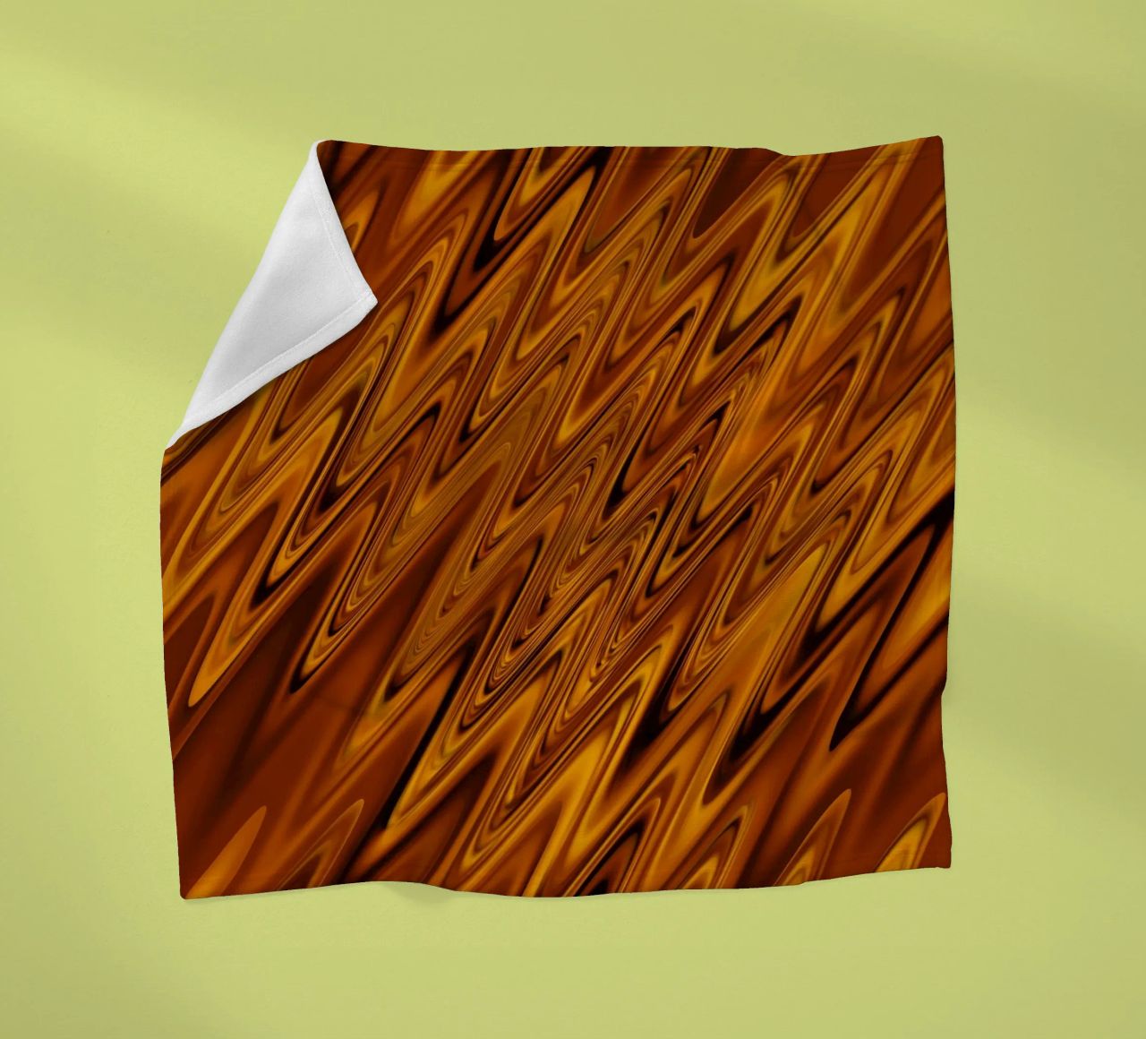 Abstract dynamic wave pattern in orange and red fleece blanket by Something for you