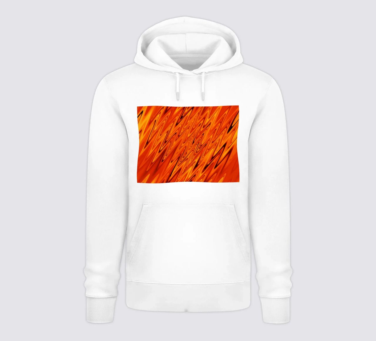 Abstract dynamic waves and patterns in orange and red hoodie by Something for you
