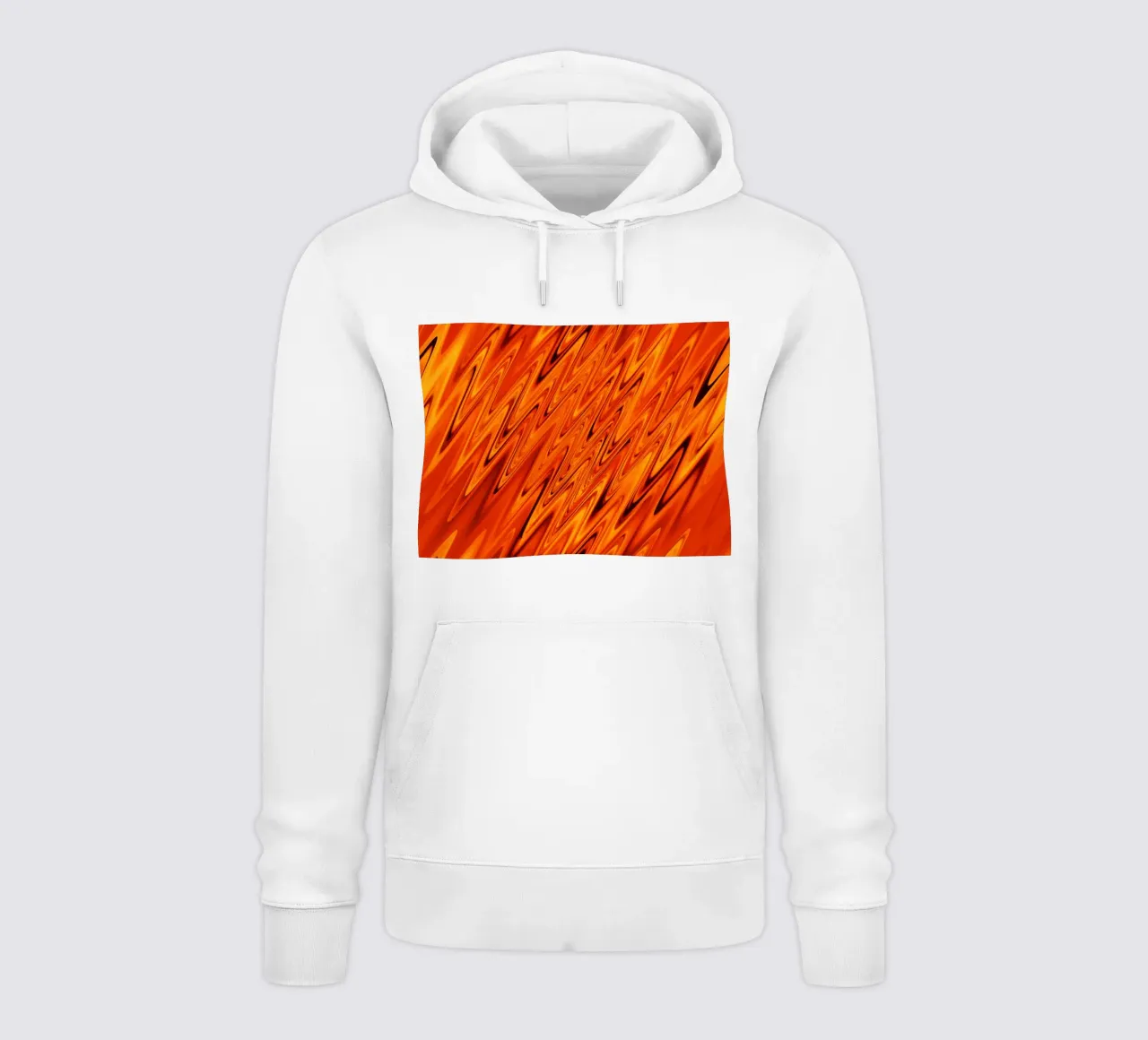 Abstract dynamic waves and patterns in orange and red hoodie by Something for you