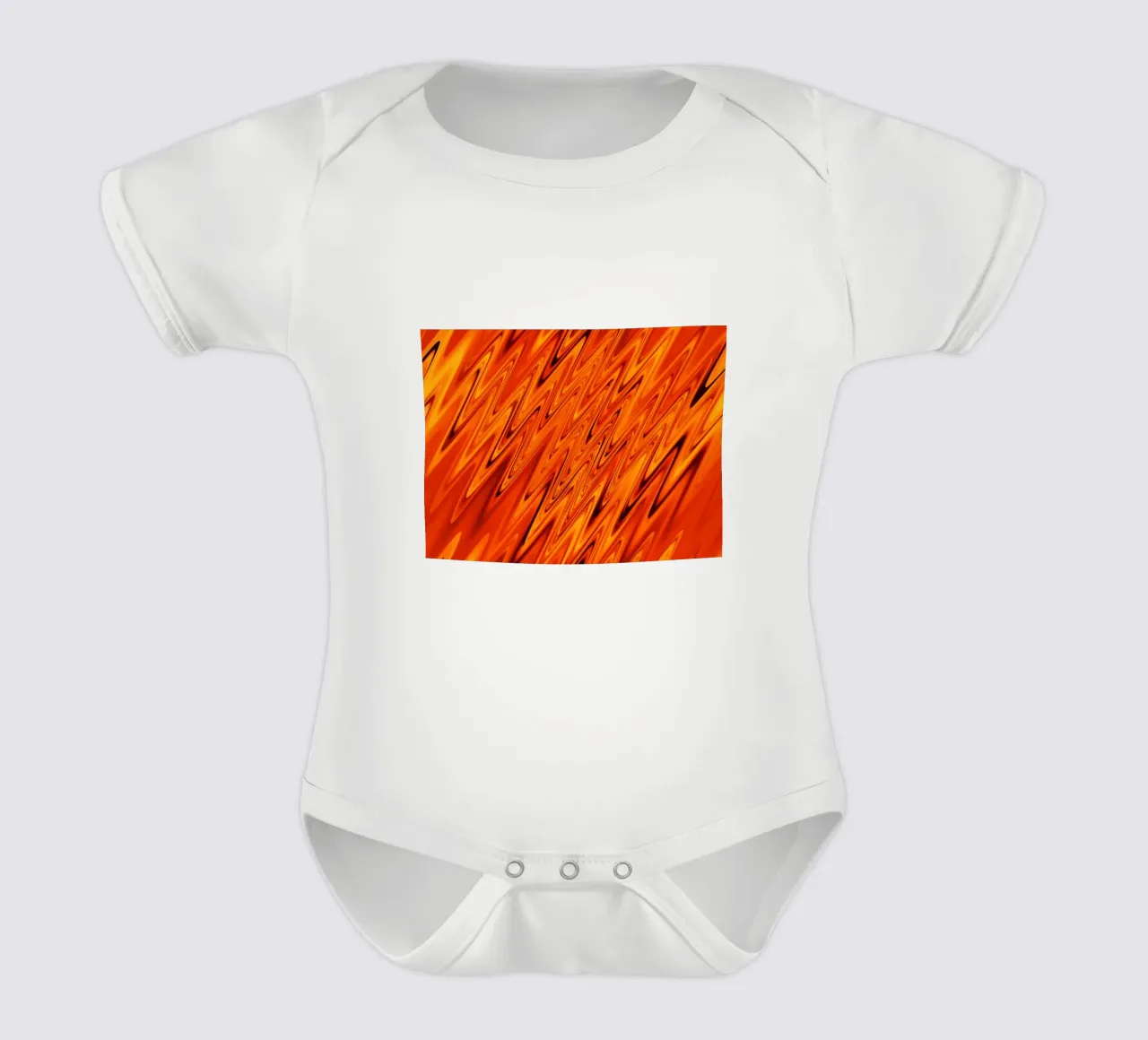 Abstrakte dynamische Wellen und Muster in Orange und Rot Kurzarm Babybody von Something for you