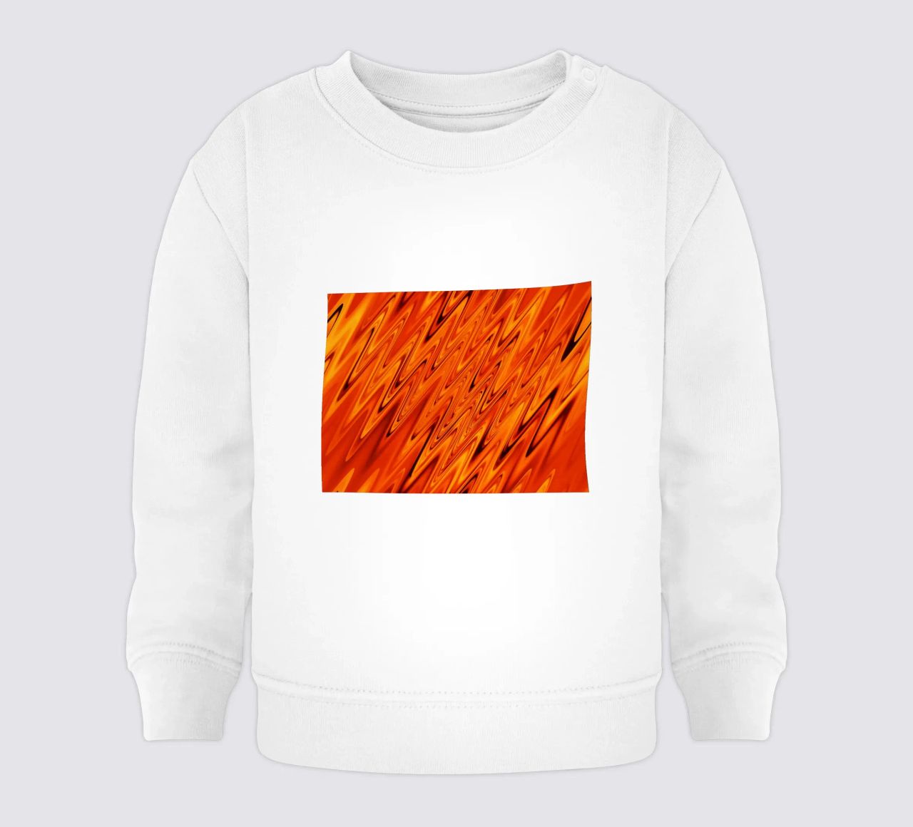 Abstract dynamic waves and patterns in orange and red baby sweatshirt by Something for you