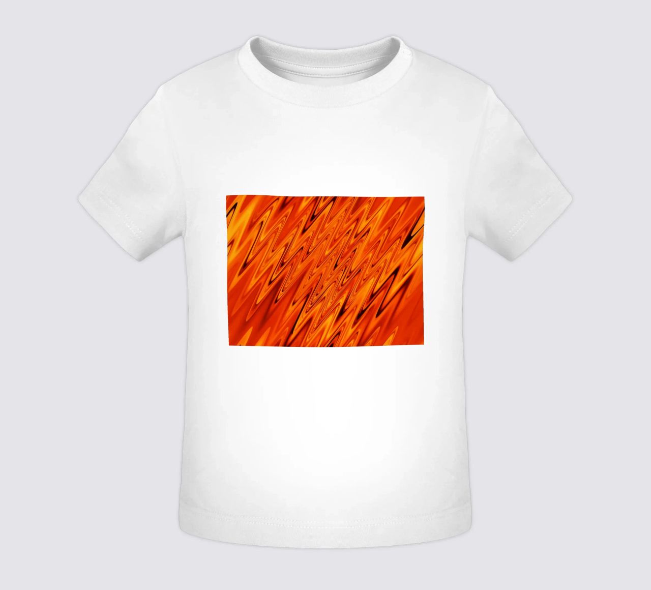 Abstract dynamic waves and patterns in orange and red baby t-shirt by Something for you