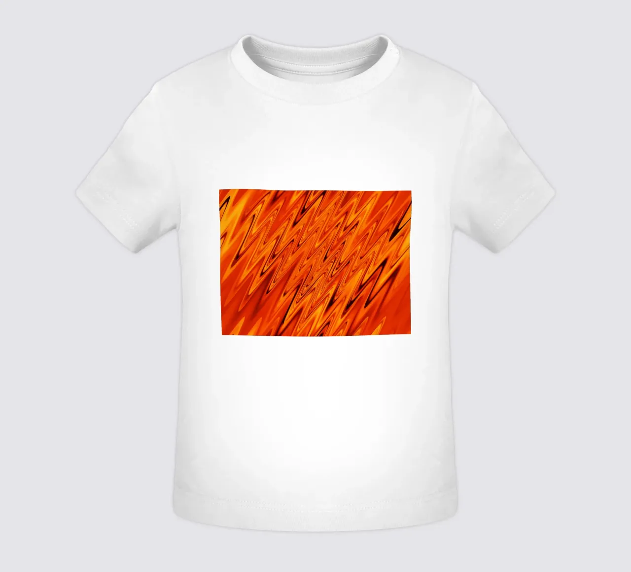 Onde e motivi dinamici astratti in arancione e rosso maglietta neonato da Something for you