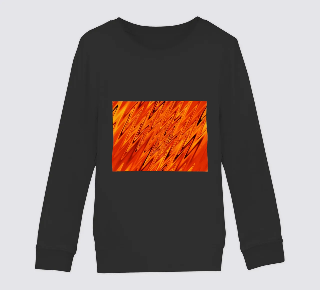 Abstract dynamic waves and patterns in orange and red kids sweatshirt by Something for you