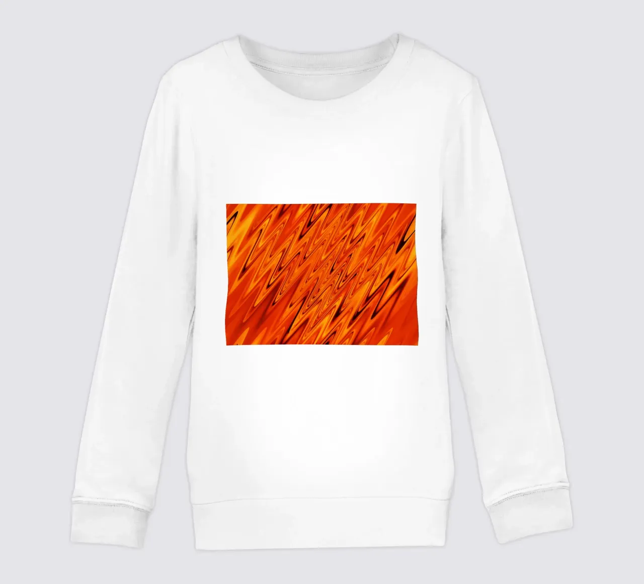 Vagues et motifs dynamiques abstraits en orange et rouge sweat enfant de Something for you