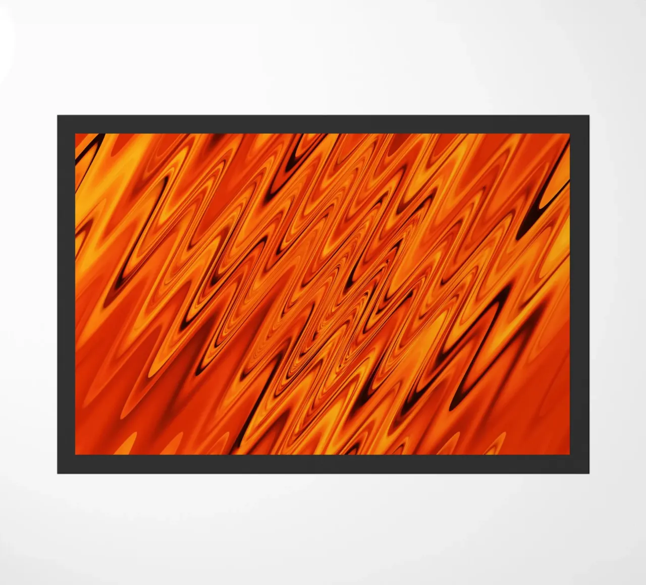 Vagues et motifs dynamiques abstraits en orange et rouge paillasson de Something for you