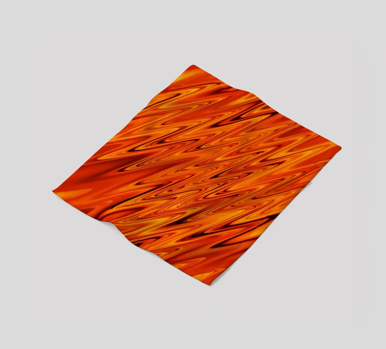Abstract dynamic waves and patterns in orange and red fleece blanket by Something for you
