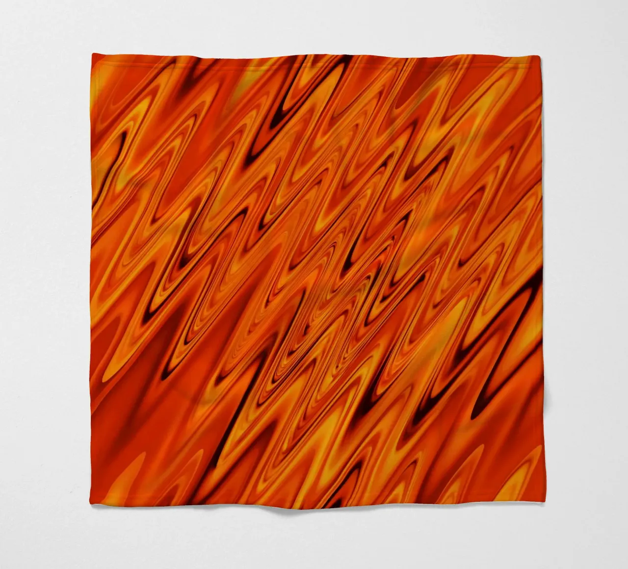 Abstract dynamic waves and patterns in orange and red fleece blanket by Something for you
