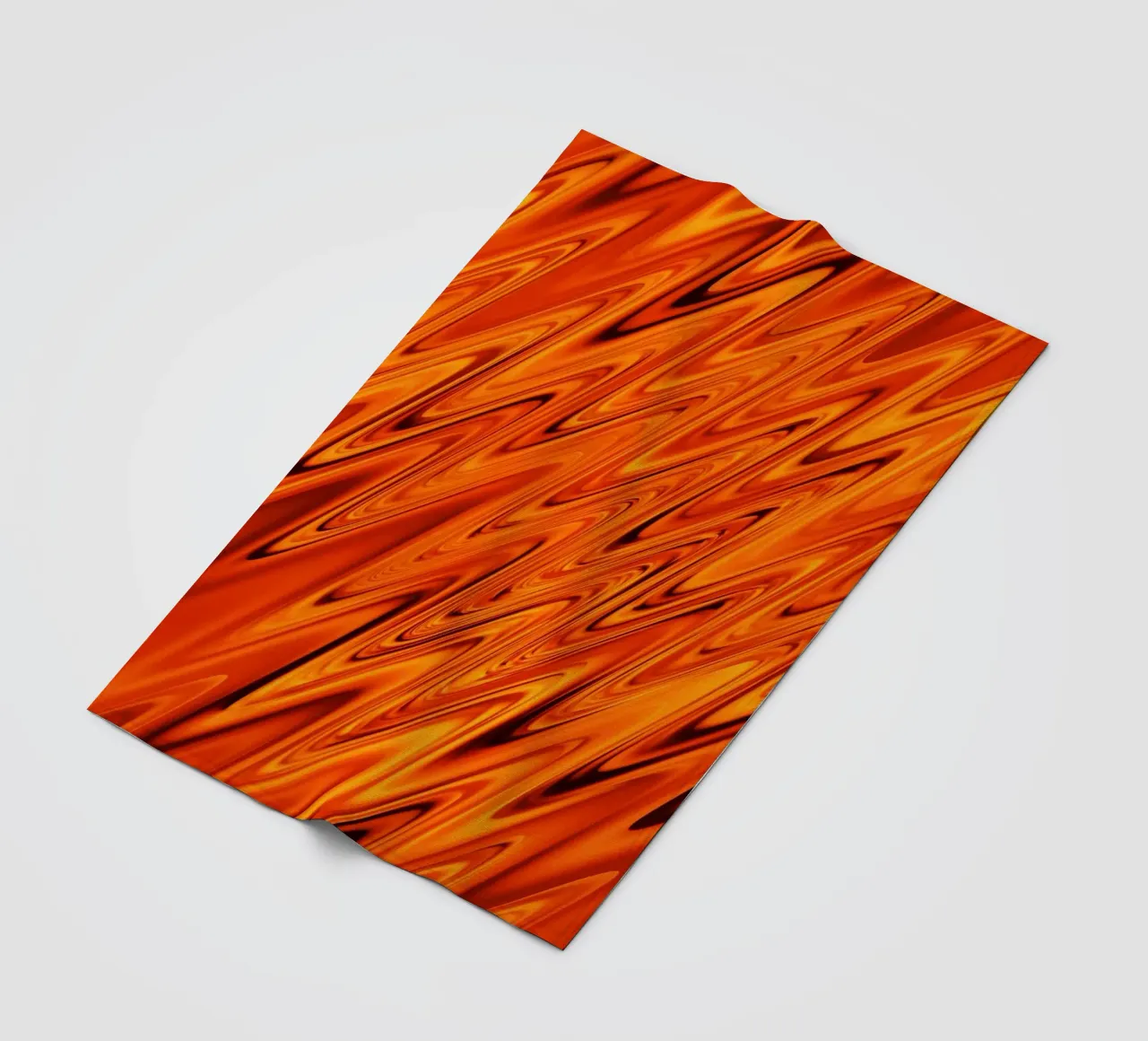 Abstract dynamic waves and patterns in orange and red fleece blanket by Something for you
