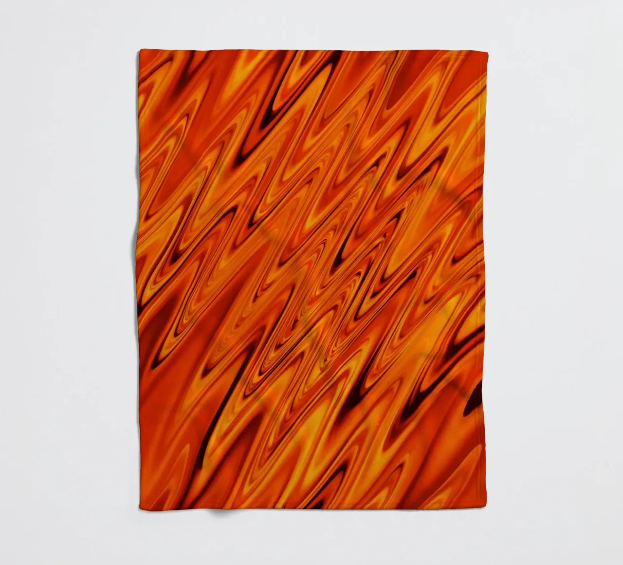 Abstract dynamic waves and patterns in orange and red fleece blanket by Something for you