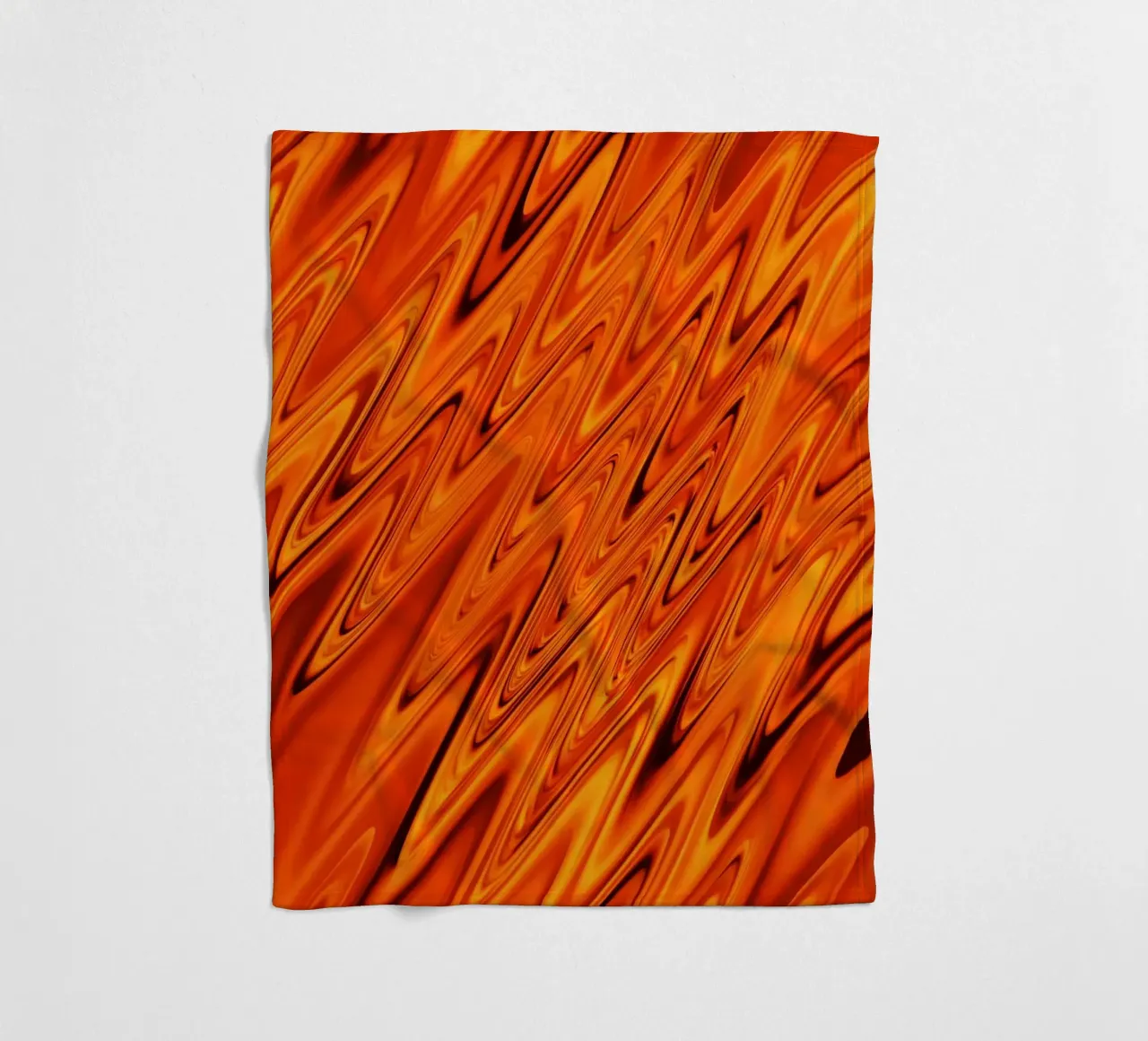 Abstract dynamic waves and patterns in orange and red fleece blanket by Something for you