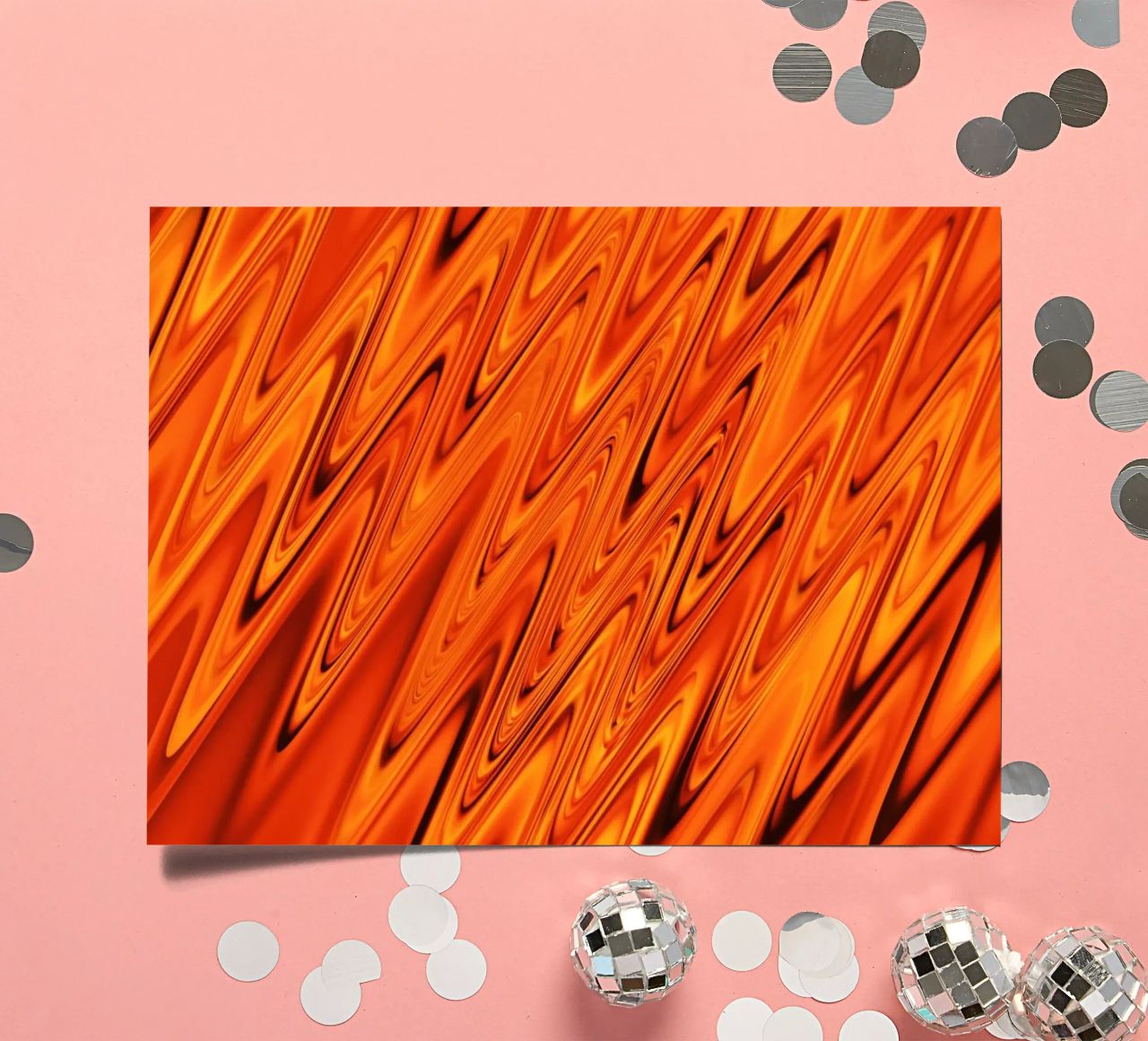 Abstract dynamic waves and patterns in orange and red sticker sheet by Something for you
