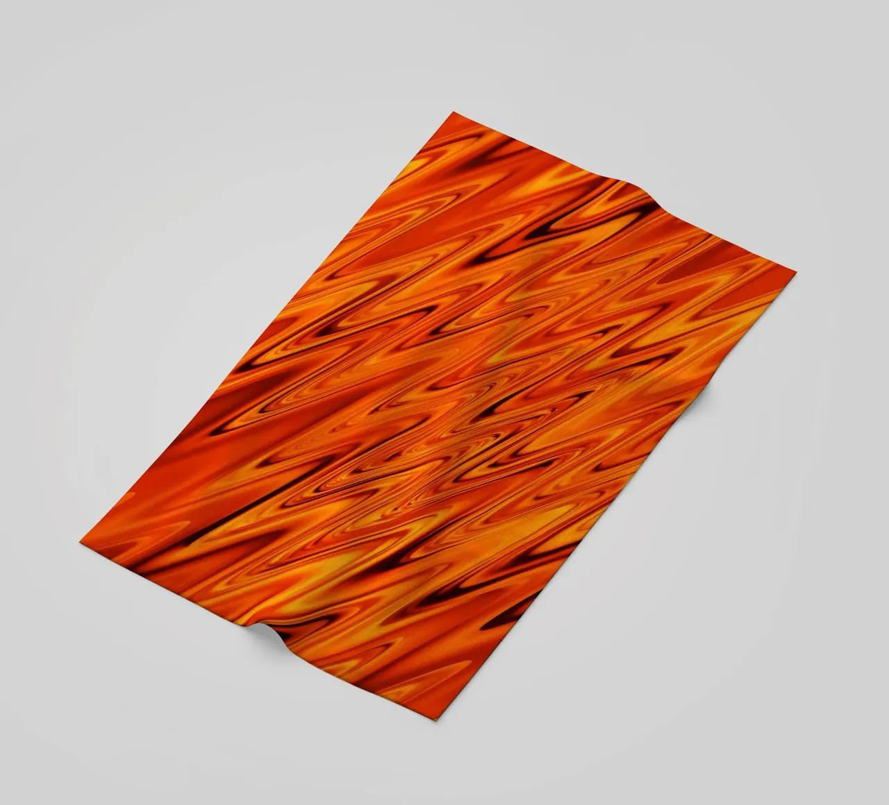Abstract dynamic waves and patterns in orange and red beach towel by Something for you