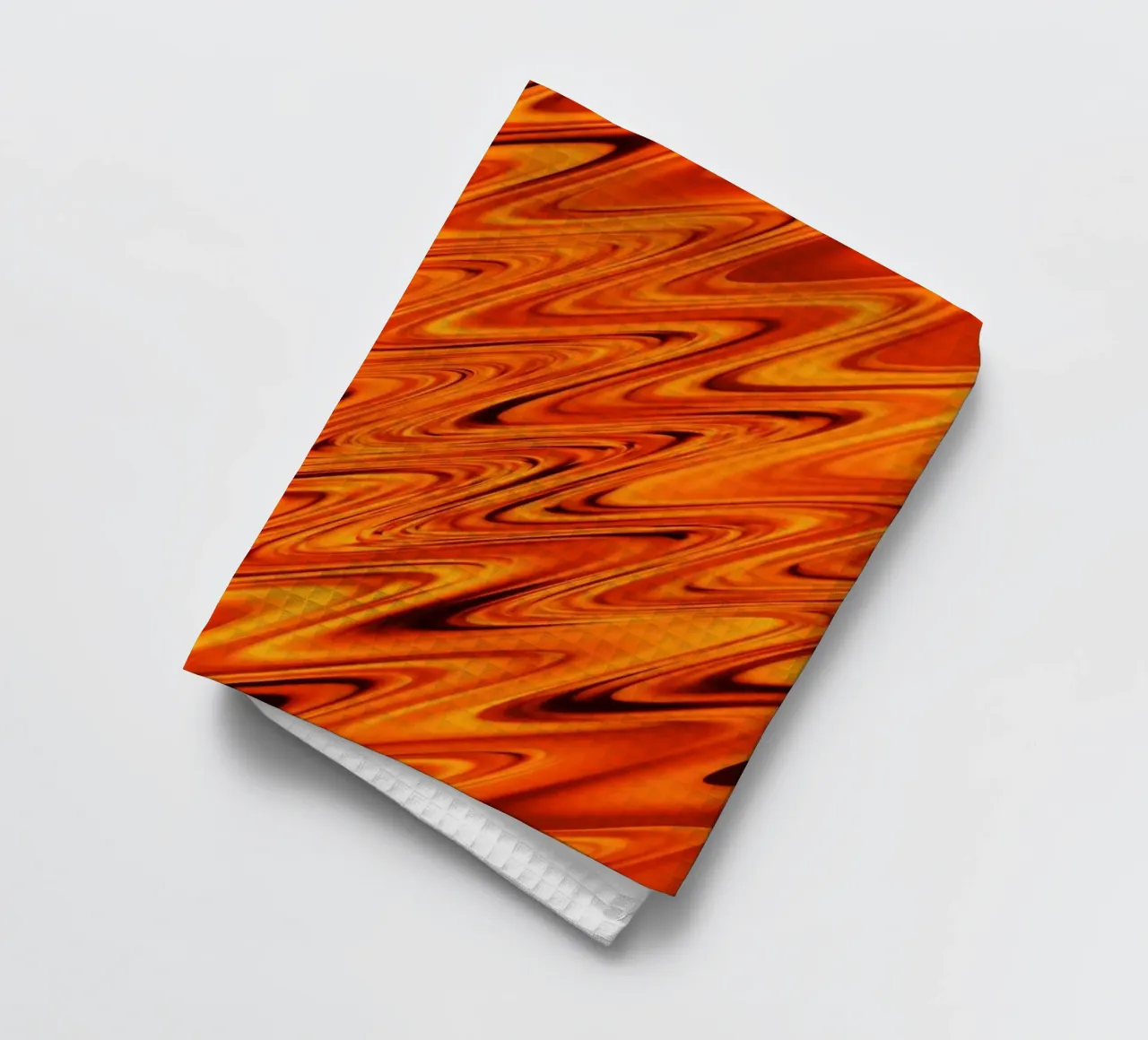 Abstrakte dynamische Wellen und Muster in Orange und Rot Geschirrtuch von Something for you