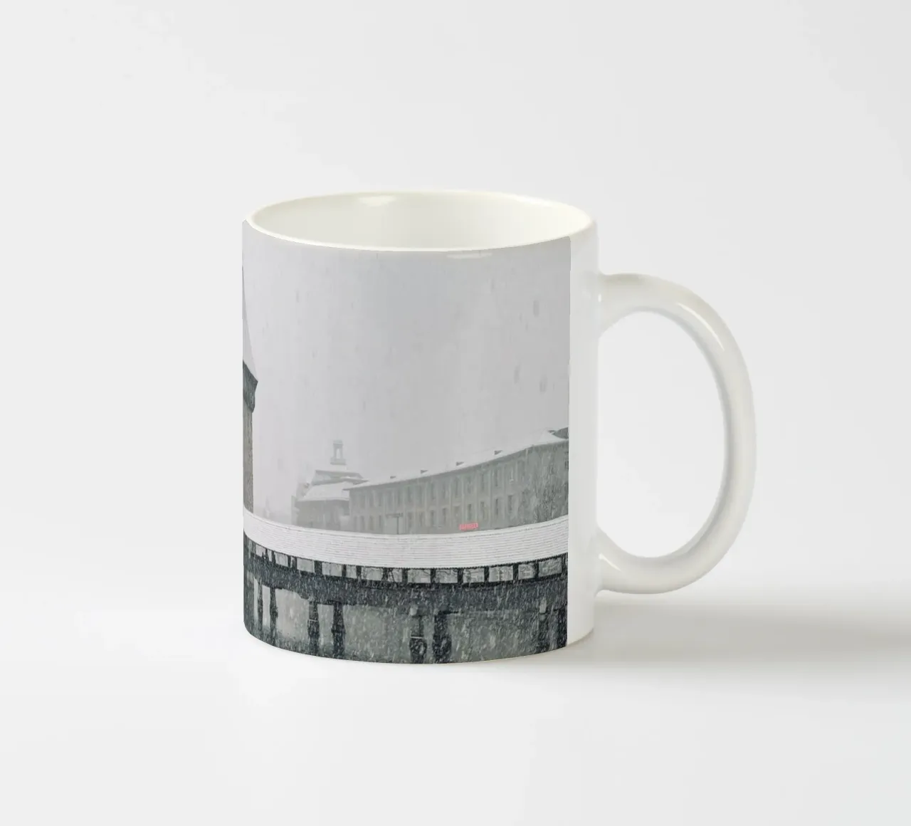 Lucerna, Svizzera: il Ponte della Cappella in inverno tazza in ceramica da LucernePictures