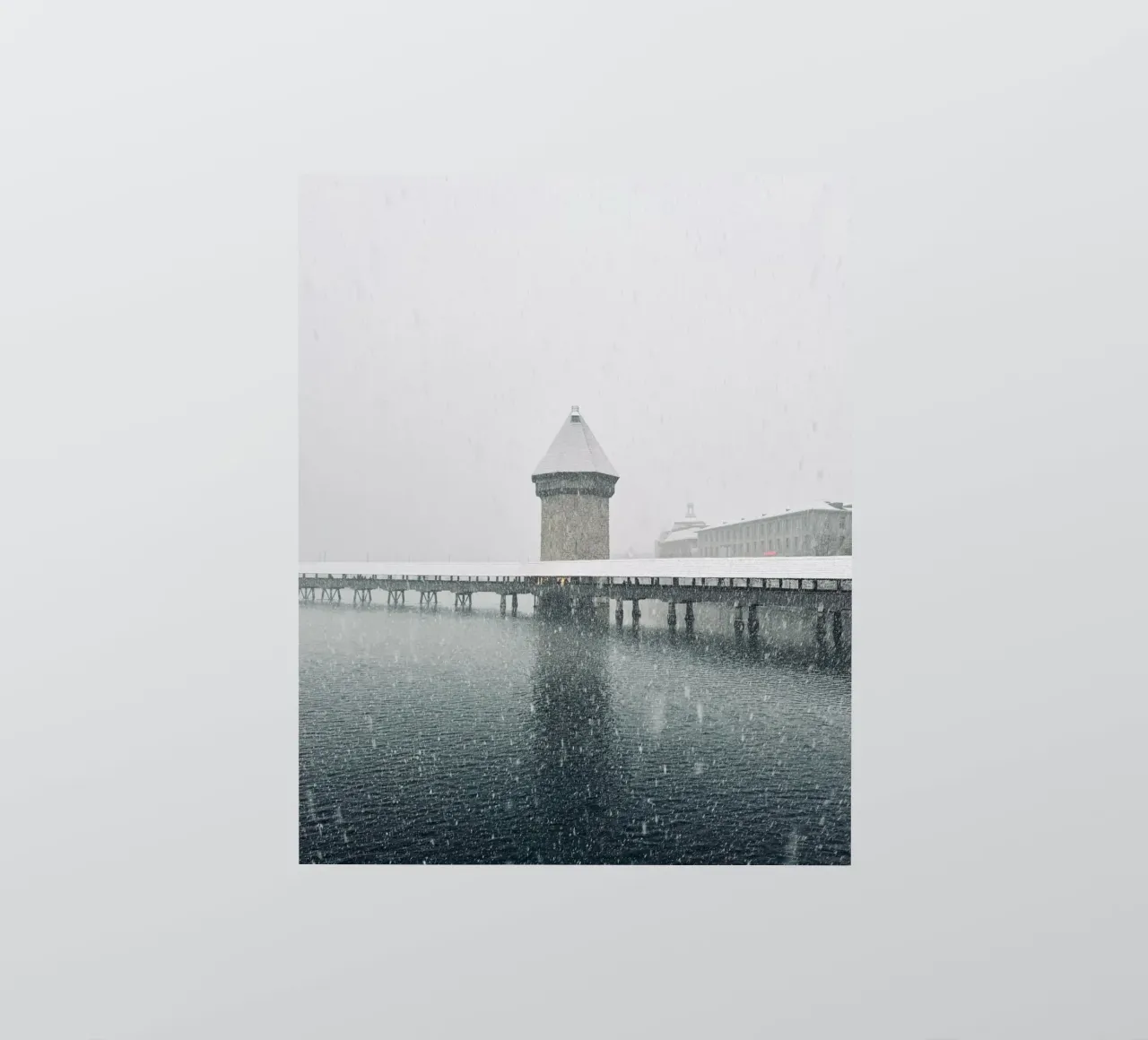 Lucerne, Switzerland: Chapel Bridge in winter sticker by LucernePictures