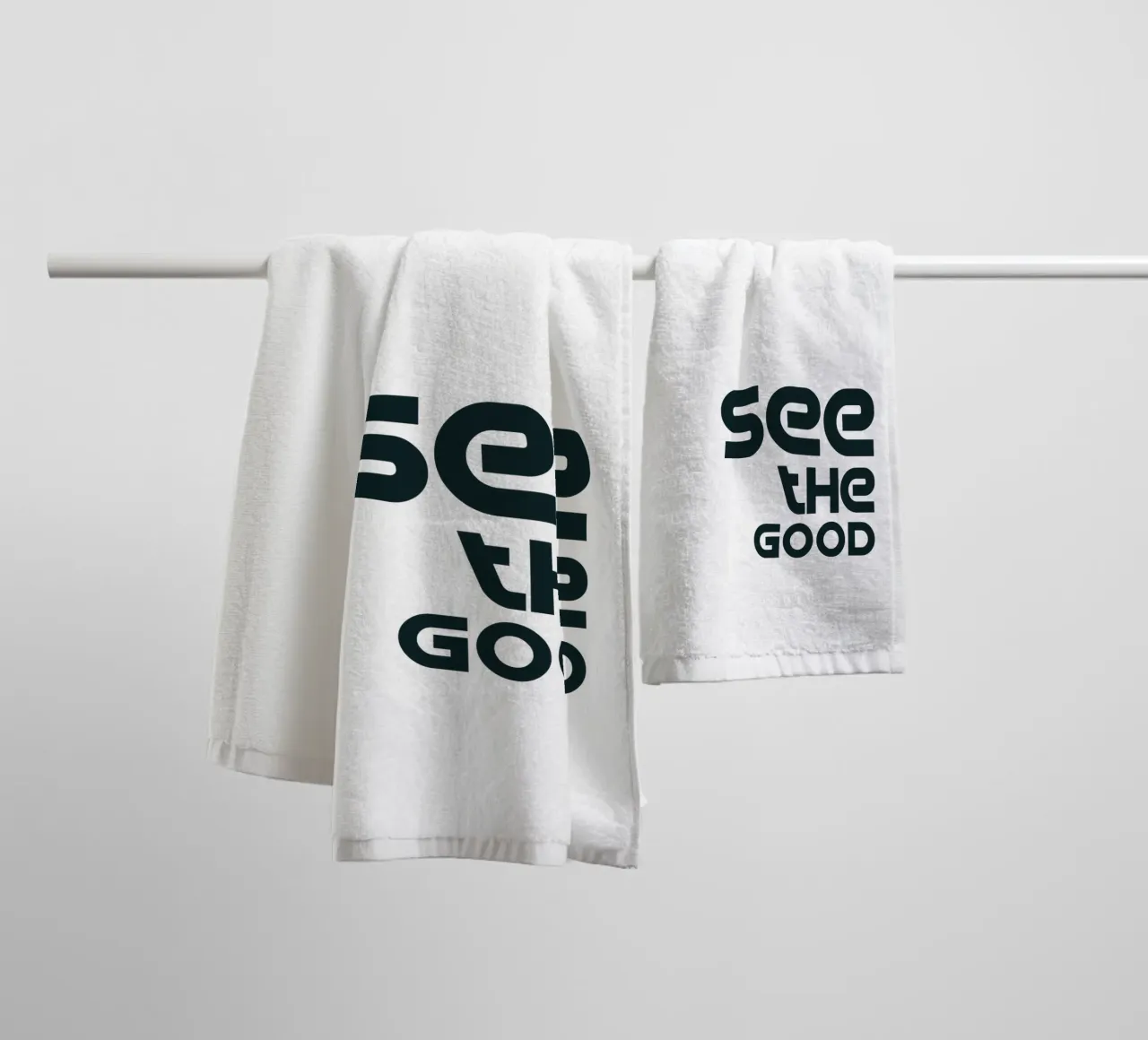 See The Good Simple Minimalist Typography towel by YV TYPOGRAPHY