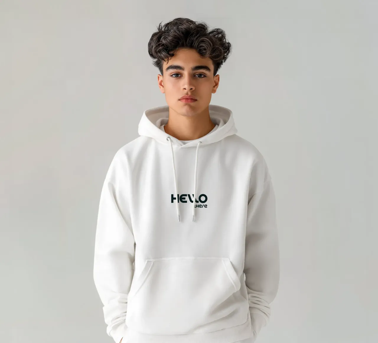 Ciao lì Semplice tipografia minimalista felpa con cappuccio da YV TYPOGRAPHY